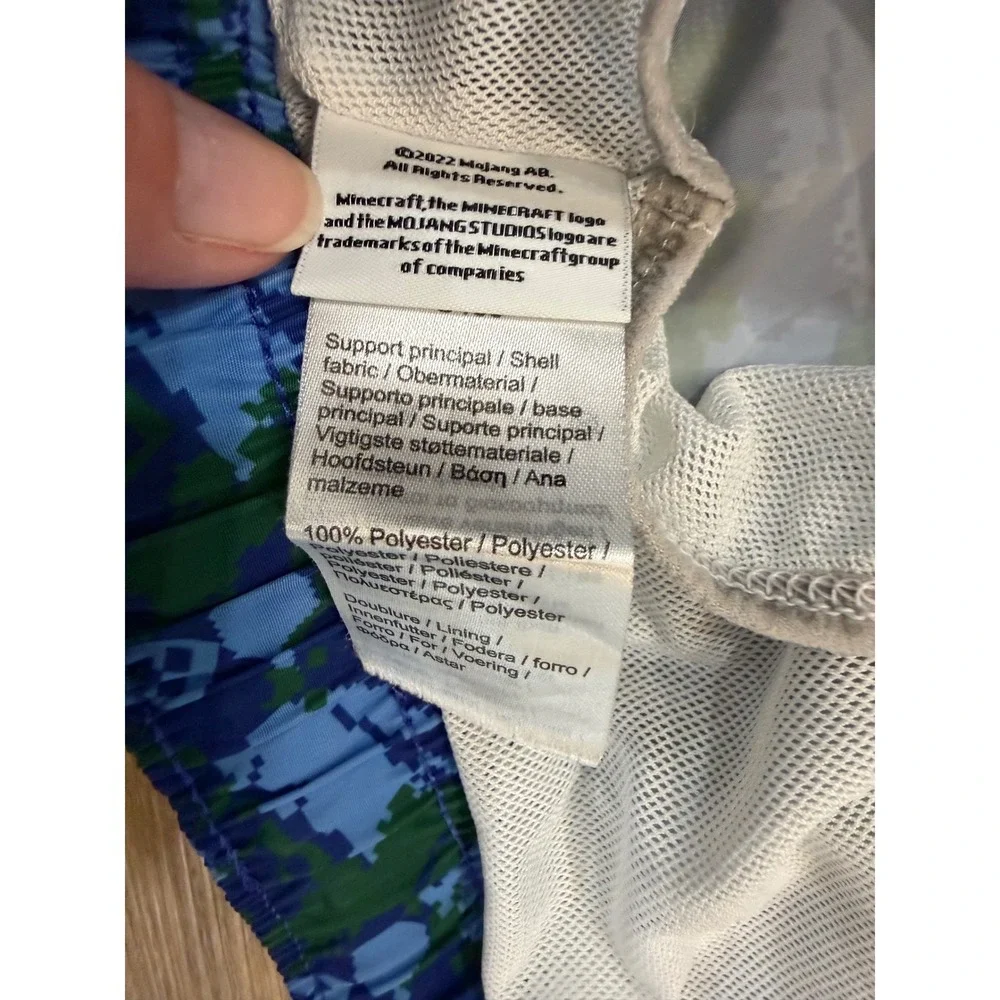 Lacoste Minecraft Swim Trunks Kids 14 Blue Green Pixel Crocodile Board‎ Shorts